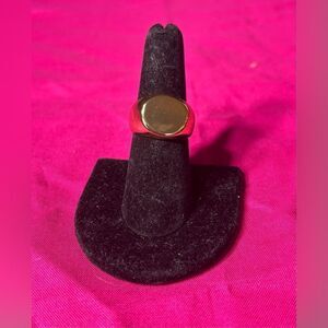 Round Fashion Gold Stackable Women’s Ring 18K Gold Plated Open Stacking Size 7